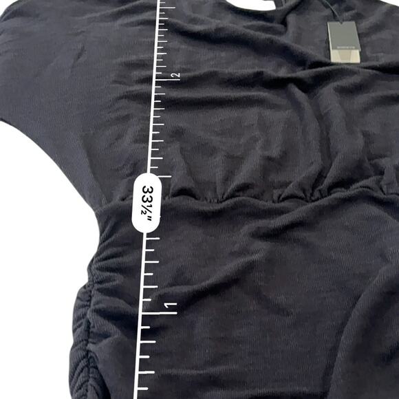 Monrow SUPER SOFT OPEN BACK SHIRRED DRESS BLACK Long Sleeve Size Small NEW - Picture 12 of 14